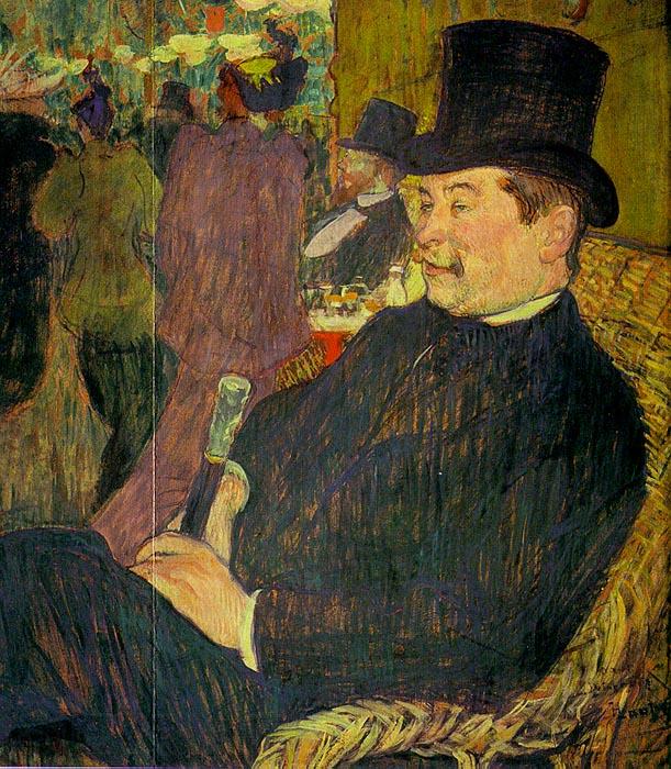  Henri  Toulouse-Lautrec Portrait of Monsieur Delaporte at the Jardin de Paris Norge oil painting art